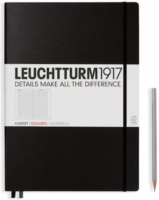 Leuchtturm1917 Notebook A4 Squared with Elastic Black