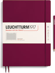 Leuchtturm1917 Caiet Pătrat cu Elastic Roșu