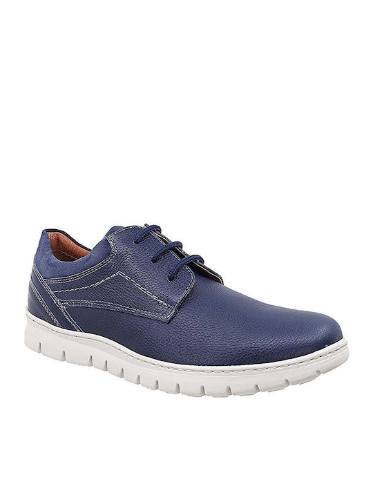 Softies Men's Leather Casual Shoes Blue