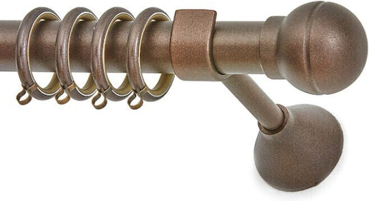 Anartisi Metallische Vorhangstange Roma Einzeln Durchmesser 25mm Länge 160cm Kupfer