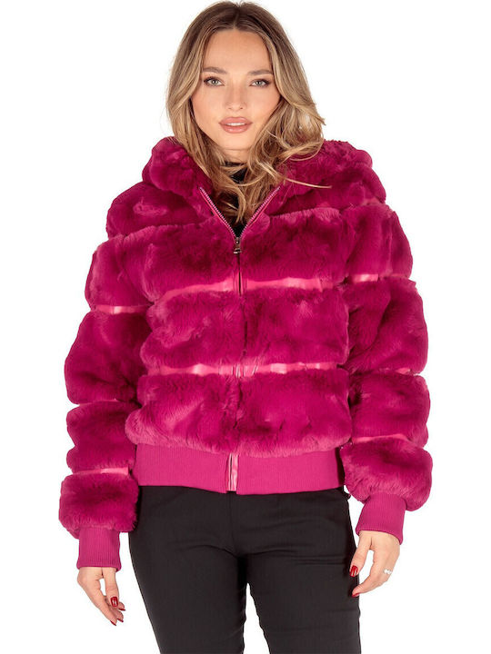 Silia D Women's Short Fur Fuchsia