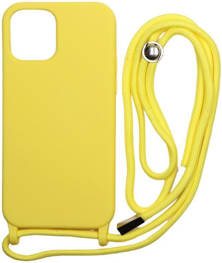 Technovo Lace Back Cover Σιλικόνης με Λουράκι Κίτρινο (iPhone 14 Pro Max)