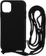 Technovo Lace Back Cover Σιλικόνης με Λουράκι Μαύρο (iPhone 8 Plus / 7 Plus)