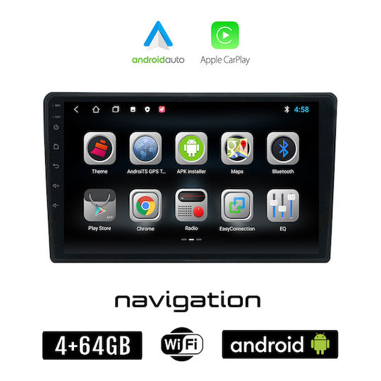 Booma Автомобилна Аудио Система (Блутут/USB/WiFi/GPS/Apple-Carplay/Android-Auto) с Тъчскрийн 9"