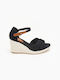 Damenplattformen im Espadrilles-Stil Schwarz