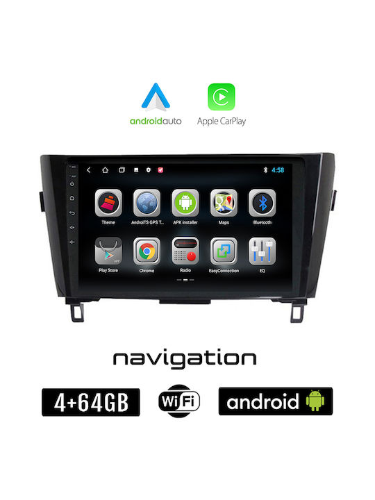Booma Ηχοσύστημα Αυτοκινήτου για Nissan Qashqai 2014-2020 (Bluetooth/USB/WiFi/GPS/Apple-Carplay/Android-Auto) με Οθόνη Αφής 10"