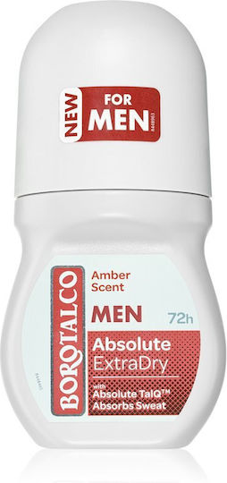 Borotalco Men Absolute ExtraDry Amber Scent Deodorant 72h sub formă de Roll-On 50ml
