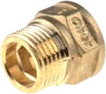 Cherbros Male/Female Muff Brass