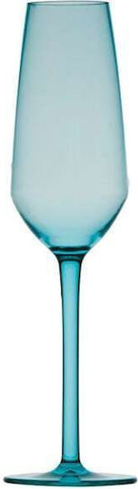 Marine Business Set of Glasses Champagne made of Plastic in Turquoise Color Stemmed 240ml 6pcs