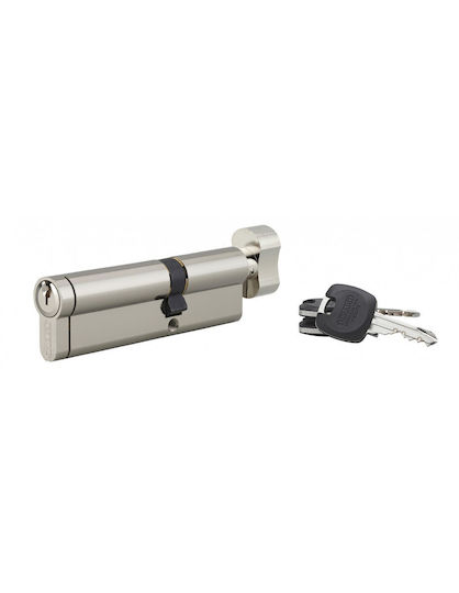 Thirard Lock Cylinder Security 100mm (40-60) with Knob and 3 Keys Silver