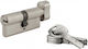 Thirard Lock Cylinder Security 70mm (35-35) with Knob and 5 Keys Silver