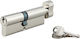 Thirard Lock Cylinder Security 90mm (40-50) with Knob and 3 Keys Silver