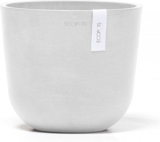 Ecopots Oslo Mini Γλάστρα Πλαστική Λευκή 19x19x16.5εκ.