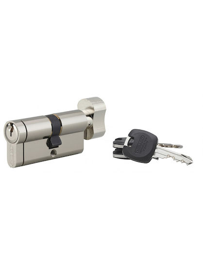 Thirard Lock Cylinder Security 65mm (30-35) with Knob and 3 Keys Silver