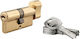 Thirard Lock Cylinder 60mm (30-30) with Knob and 5 Keys Gold