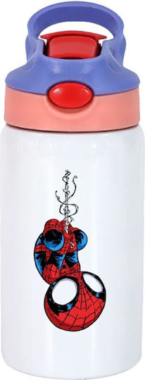 Koupakoupa Stainless Steel Kids Water Bottle Spiderman with Straw Pink 350ml
