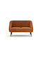 Two-Seater Velvet Couch Orange 130x80x80 cm