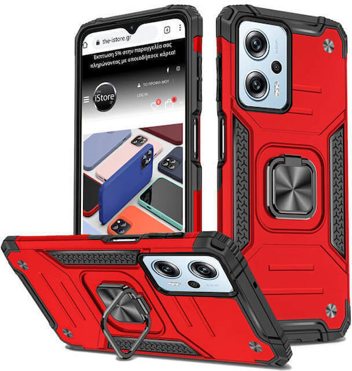Orso Armor Ringstand Back Cover Πλαστικό Κόκκινο (Redmi Note 12 Pro+)