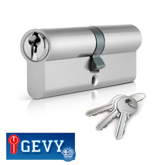 Gevy Zylinderschloss 90mm (40-50) mit 3 Schlüssel Silber