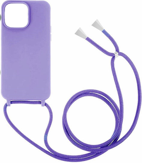 Green On Back Cover Σιλικόνης με Λουράκι Μωβ (Galaxy A52 / A52s)