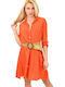 Potre Mini Shirt Dress Dress Orange