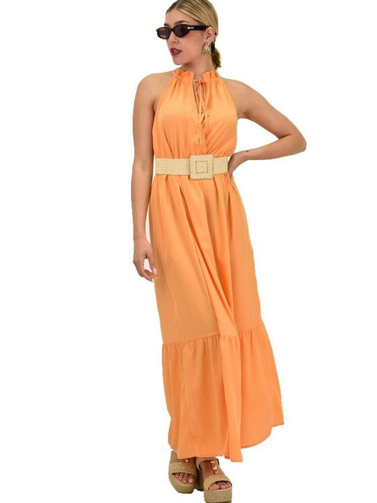 Potre Καλοκαιρινό Maxi Φόρεμα Πορτοκαλί