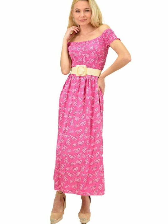 Potre Summer Midi Dress Fuchsia