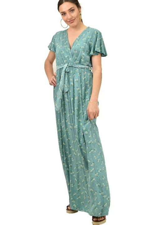 Potre Summer Maxi Dress Wrap Turquoise