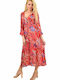 Midi Kleid Rot