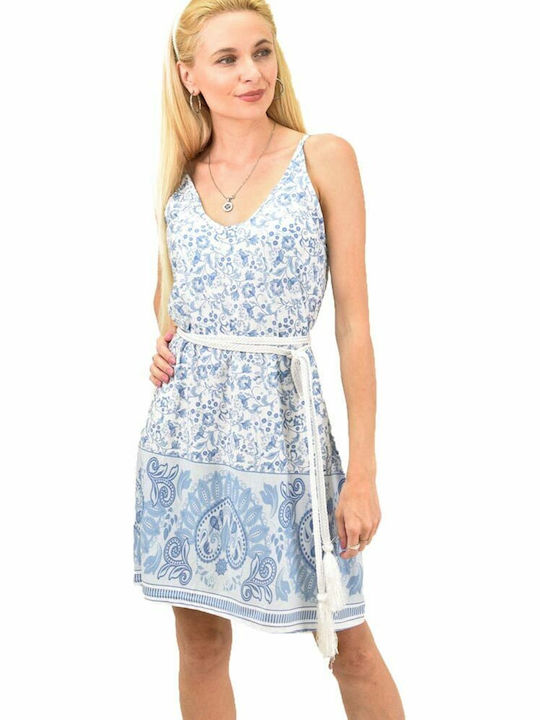 Potre Summer Mini Dress Light Blue