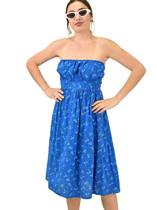 Potre Καλοκαιρινό Midi Φόρεμα Μπλε