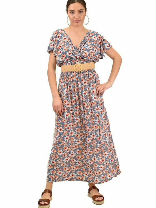 Potre Sommer Maxi Kleid Wickel Blumen