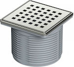 MaxiFlow Stainless Steel Siphon Floor with Output 100mm and Size 10x10cm Silver ,10X10
