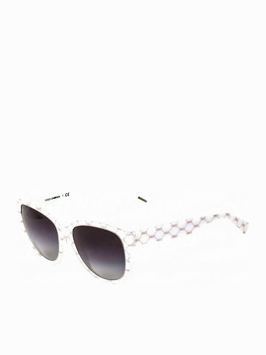 Dolce & Gabbana Women's Sunglasses with White Plastic Frame and Black Gradient Lens DG4159P 2665