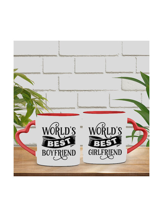 Tasse Keramik World's best boyfriend- girlfriend 4028237 2Stück