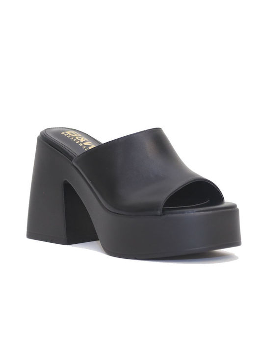 Break And Walk Women's Sandals Mules NV234401 in Black matte color Eco