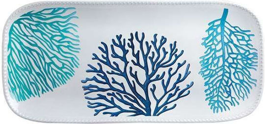 Marine Business Harmony Shallow Rectangular Plate Made of White Melamine 2 Pieces