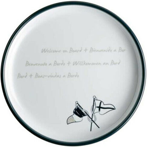 Marine Business Welcome on Board Desert Serving Plate Made of Melamine White 13.5cm 6 Pieces