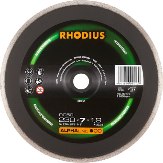 Rhodius Cutting Disc Construction Materials Hole Diameter 115mm 1pcs