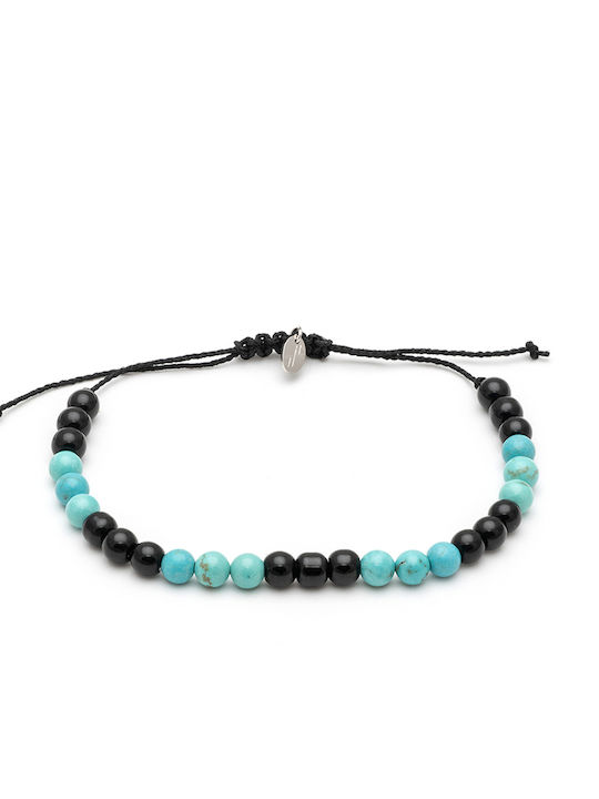 LifeLikes Three Turquoise Enallax Men's Bracelet Macrame made of Cord