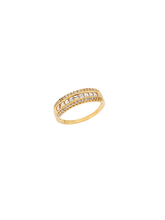 14K Goldring mit Zirkonia