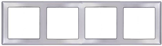 Mutlusan Daria Switch Frame 4 Positions Horizontal Installation in Silver Color 6010394/Ο