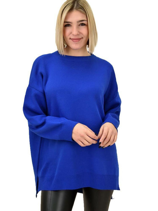 Potre Damen Langarm Pullover Blau