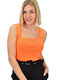 Potre Women's Blouse Sleeveless Orange