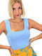 Potre Women's Blouse Sleeveless Light Blue