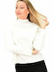 Potre Damen Langarm Pullover Rollkragen Beige