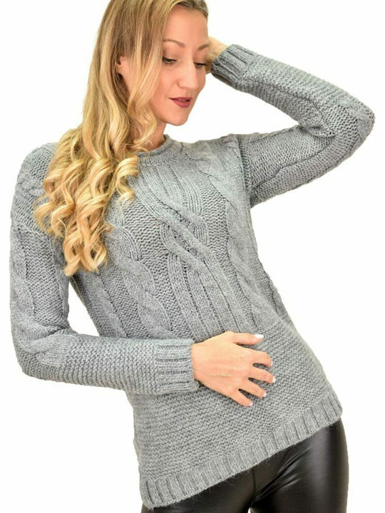 Potre Women's Long Sleeve Sweater Gray