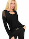 Potre Women's Blouse Long Sleeve Black