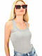 Potre Women's Athletic Blouse Sleeveless Gray