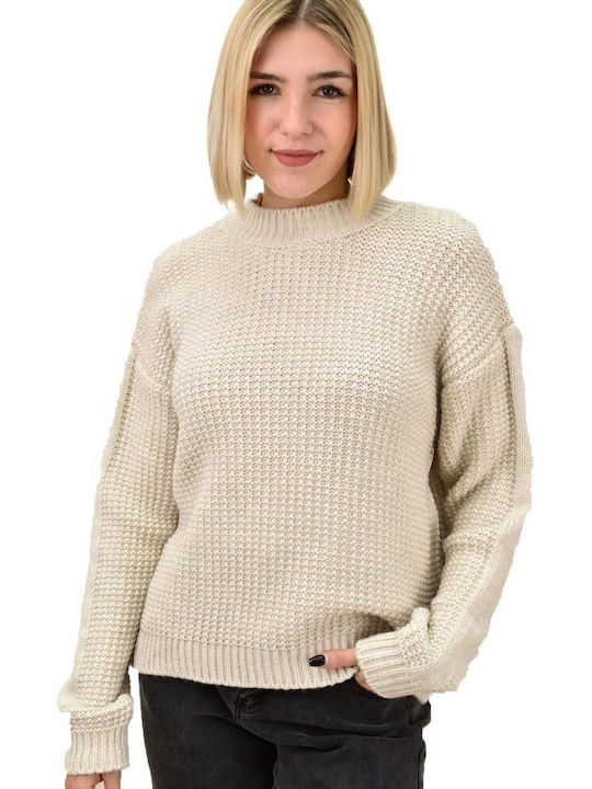 Potre Women's Long Sleeve Sweater Beige